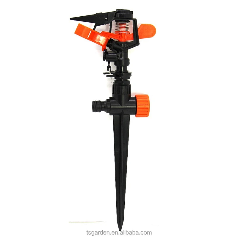 part or circle spray impulse sprinkler with spike