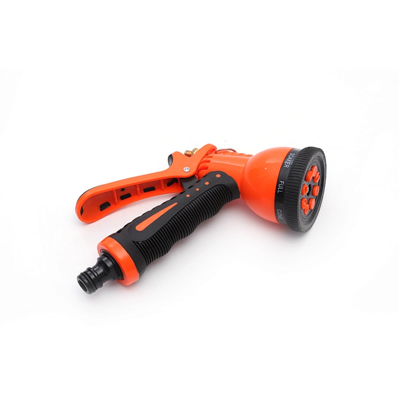 Garden Abs Plastic 8 Pattern High Pressure Nozzle Hose Spray Water Gun With Back Trigger