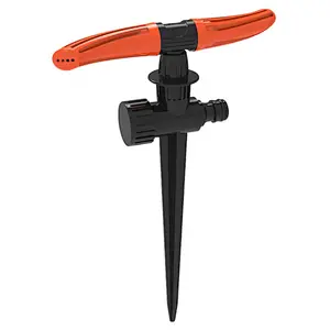 2 Arms 360 Degree Round Circle Plastic Rotary Irrigation Sprinkler With Spike