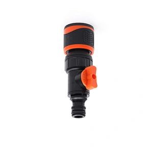 Soft Rubber Coever Water Hose Quick Connector With Manual Valve