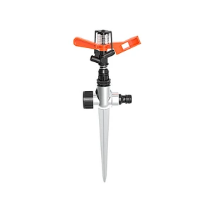 Plastic Impact Lawn Irrigation Agriculture Sprinkler Equipment With Metal Spike