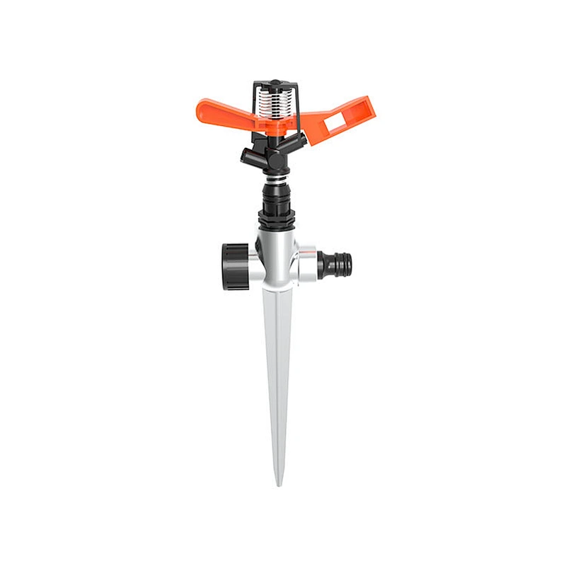 Plastic Impact Lawn Irrigation Agriculture Sprinkler Equipment With Metal Spike