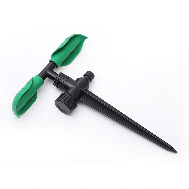 Garden 2 Arms Decorative Small Farm Irrigation Sprinkler Equipment With Spike