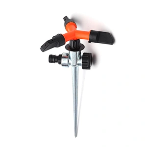 Automatic 3 Arm Zinc Lawn Sprinkler Watering Irrigation System With Spike