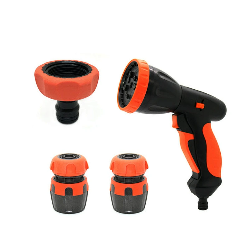 Plastic Combo Set Garden Adjustable High Pressure Hose Nozzle Hand Sprayer