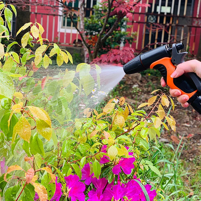 Heavy Duty High Pressure Garden Adjustable water Hose Nozzle 8 Way different Patterns Spray Gun Set