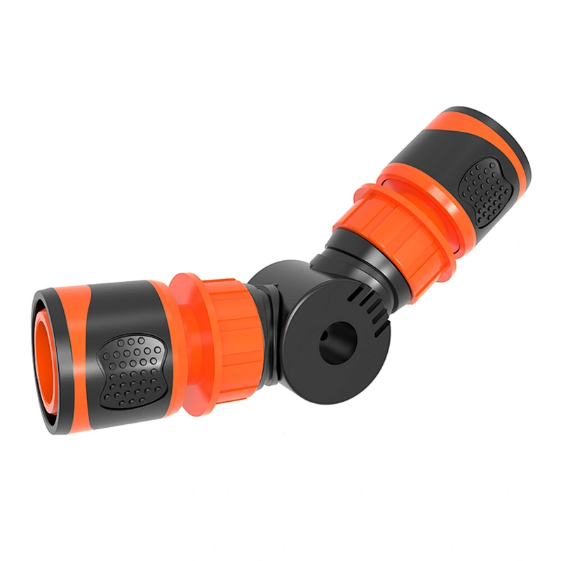 Factory high quality garden fittings plastic irrigation hose water angled quick tap connector with stop