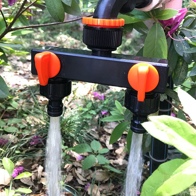 2 Way Garden Faucet Connector Hose Splitter Tap Adaptor For Water