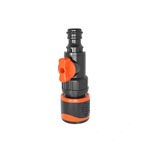 Soft Rubber Coever Water Hose Quick Connector With Manual Valve
