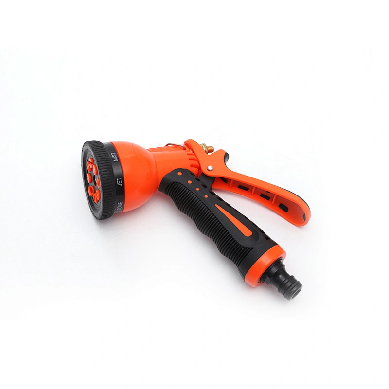 Garden Abs Plastic 8 Pattern High Pressure Nozzle Hose Spray Water Gun With Back Trigger