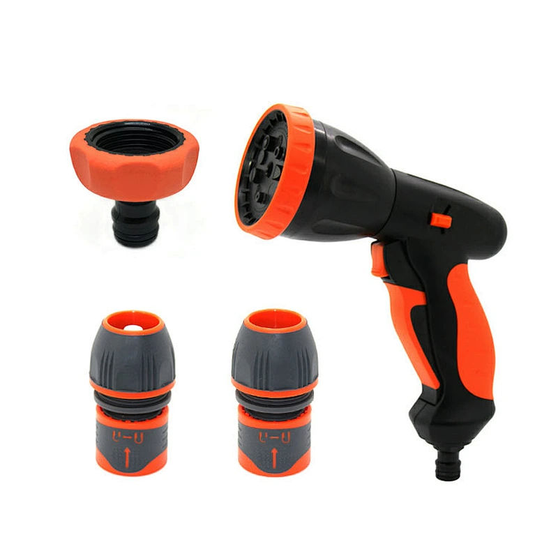High Pressure Garden Water Hose Pipe Nozzle Hand Sprayer Combo Set