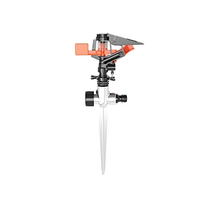 360 degree bird Plastic impulse agricultural irrigation sprinkler with metal spike