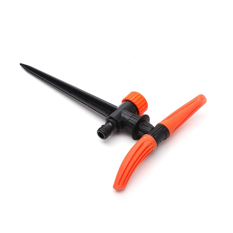 2 Arms 360 Degree Round Circle Plastic Rotary Irrigation Sprinkler With Spike