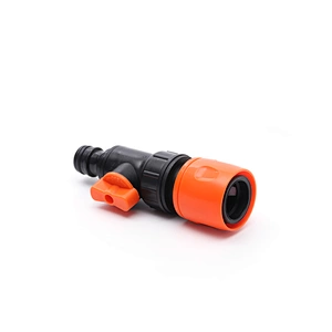 Garden Plastic Quick Hose Pipe Connector With Manual Valve