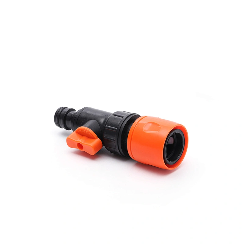 Garden Plastic Quick Hose Pipe Connector With Manual Valve