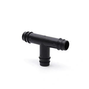 Garden Black Plastic T Shaped Water Irrigation Hose Quick Connector