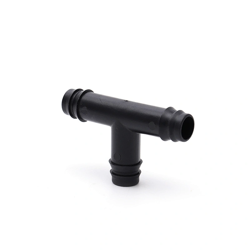 Garden Black Plastic T Shaped Water Irrigation Hose Quick Connector