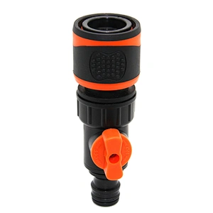 Soft Rubber Coever Water Hose Quick Connector With Manual Valve
