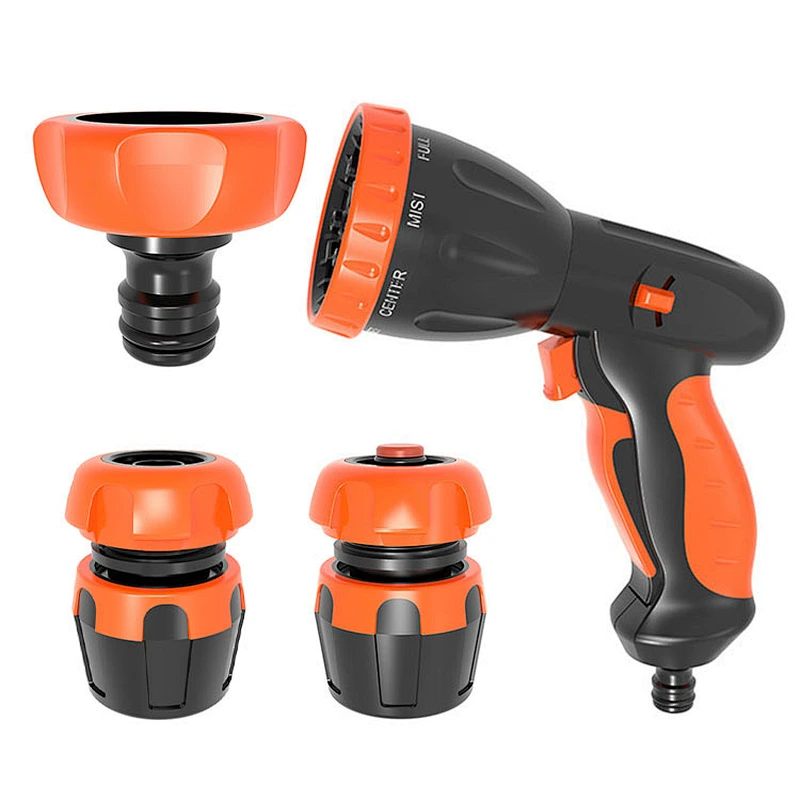 Plastic Combo Set Garden Adjustable High Pressure Hose Nozzle Hand Sprayer