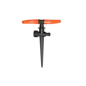 2 Arms 360 Degree Round Circle Plastic Rotary Irrigation Sprinkler With Spike