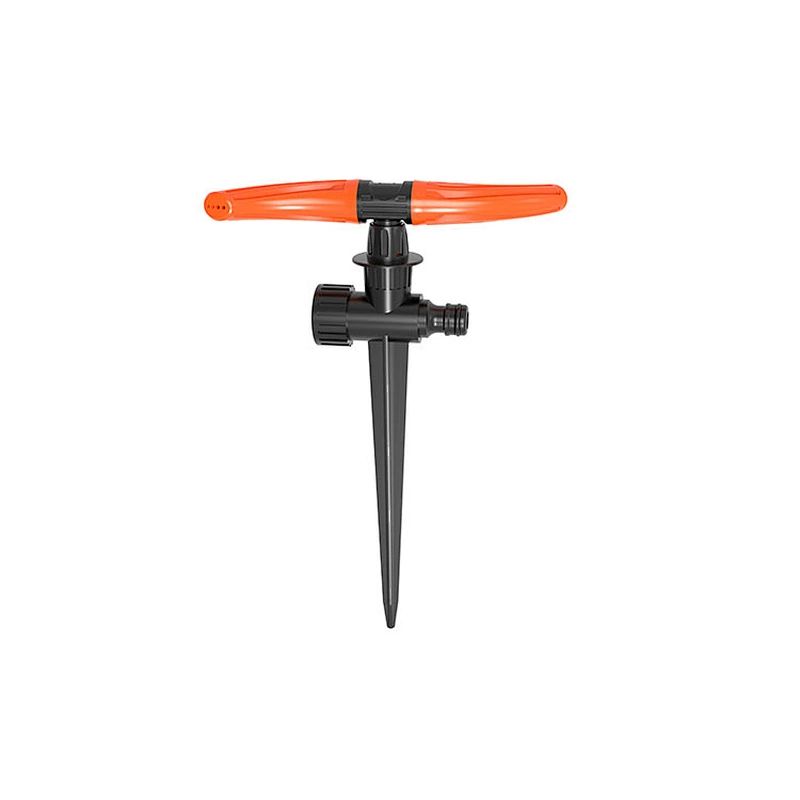 2 Arms 360 Degree Round Circle Plastic Rotary Irrigation Sprinkler With Spike