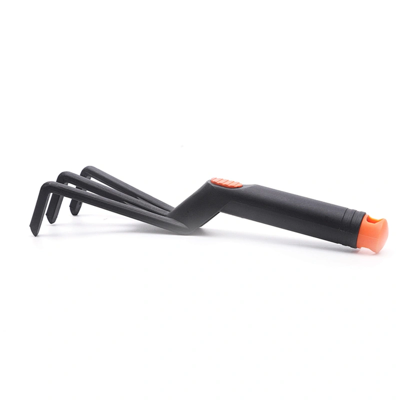 Mini Size Steel Teeth Pp Plastic Garden Tool Leaf Weeding Rake With Handle