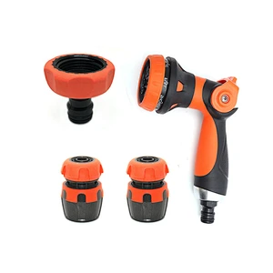 Flexible ABS Plastic Hose Nozzle Garden Hand Sprayer Water Gun Combo Set