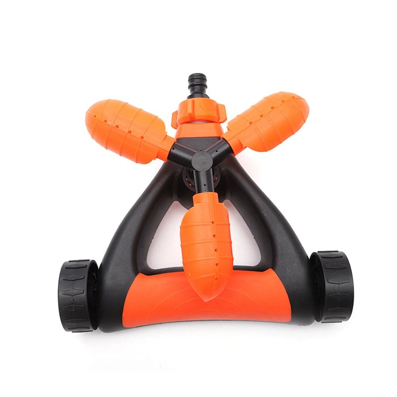 Garden 3 Arms Plastic Water Lawn Irrigation Sprinkler With Triangle Base