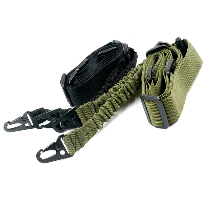 Heavy Duty Adjustable Tactical Single Point Gun Sling Belt Military Bungee Rifle Gun Strap For Airsoft Hunting