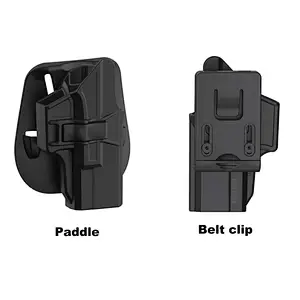 TEGE Glock 19 19X 23 32 45 Holster (Gen 1-5), Tactical Outside Waistband Belt Paddle Holsters with Adjustable Cant Fast Draw