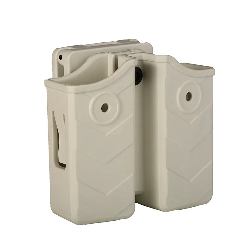 Best Selling Universal White Porta Cargador Police Traffic Double Stack Magazine Pouch With Belt Clip Attached
