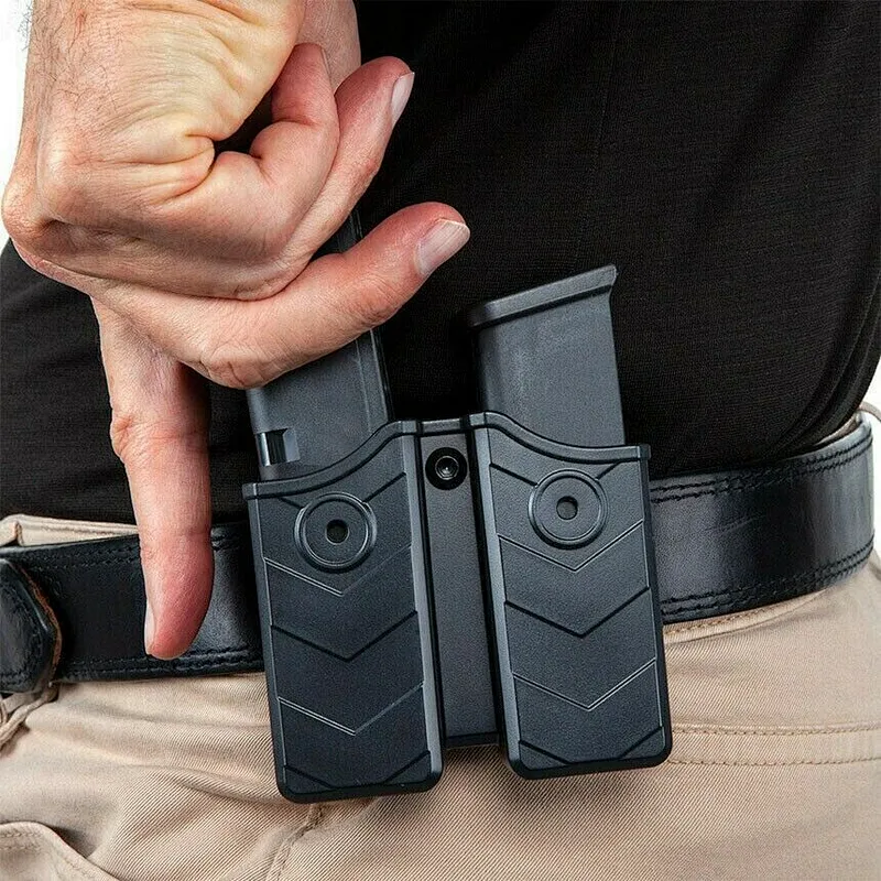 New Military Tactical Hunting Magazine Pouch Concealed Universal Double Stack Mag Pouch 9mm/.40 Belt Clip Holder
