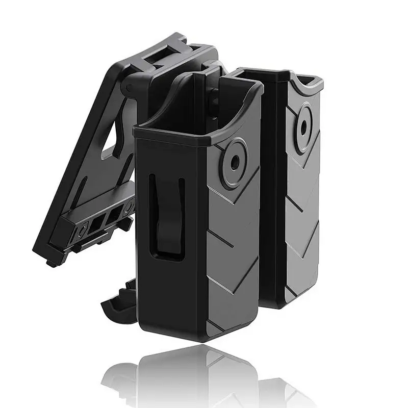 Qualified military tactical double stack magazine pouch 9mm/.40 gun magpouch belt clip universal