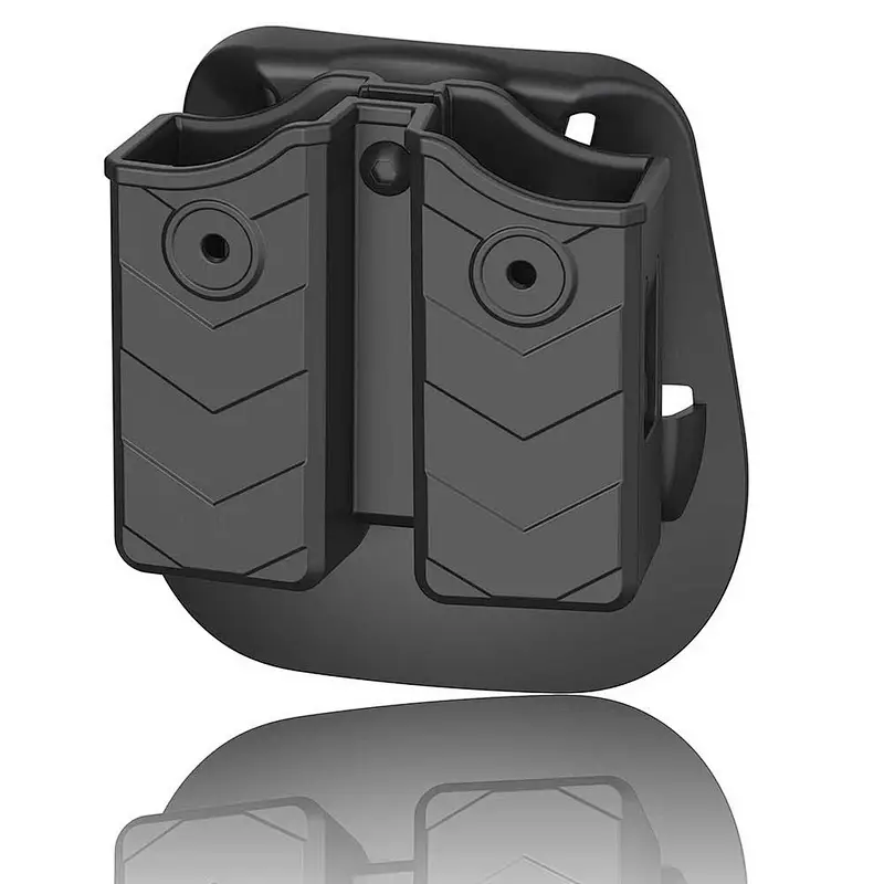 Double Magazine Holster, Universal 9mm .40 Double Stack Mag. Pouch Dual Stack Mag Holder with Adjustable Paddle