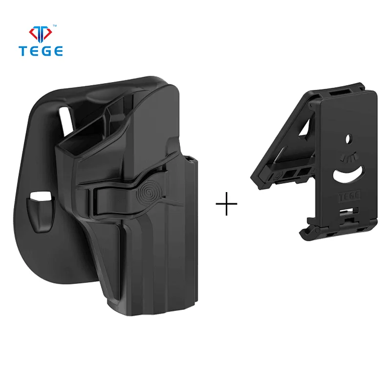 Gun Holster Fits H&K USP  9mm/.40 Full Size With Paddle and Belt Clip Attached Polymer Black Holster