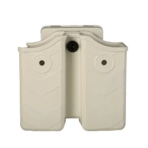 Best Selling Universal White Porta Cargador Police Traffic Double Stack Magazine Pouch With Belt Clip Attached