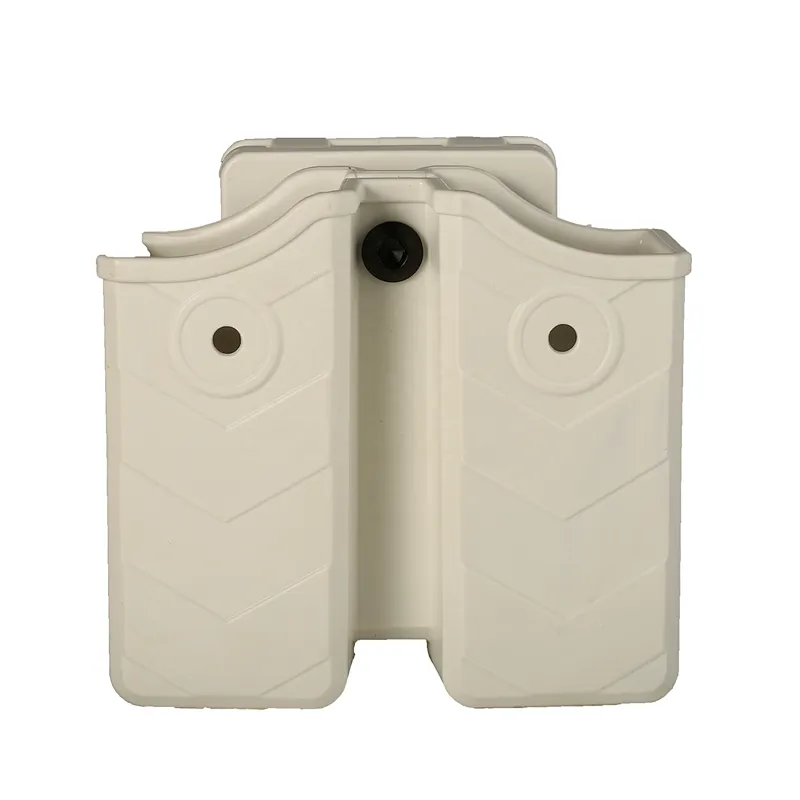Best Selling Universal White Porta Cargador Police Traffic Double Stack Magazine Pouch With Belt Clip Attached