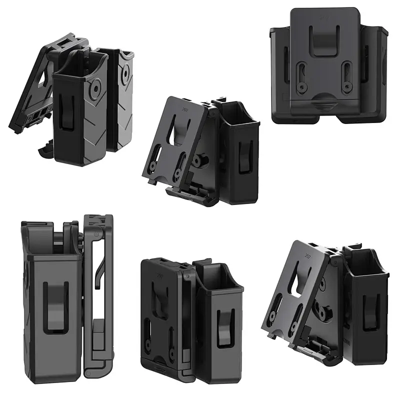 TEGE Coyote Universal Double Magpouch Desert Pistol Magaizne Pouch with Clip