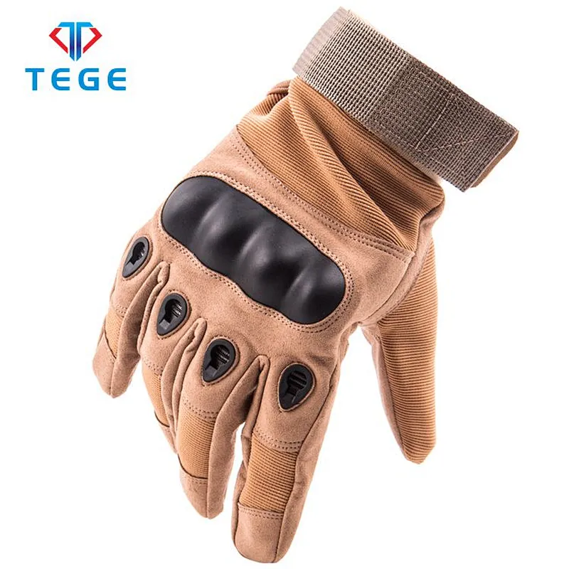 TEGE Wholesale Army Tactical Glove Full-Fnger Nylon Gloves For Military Police Knife Protection