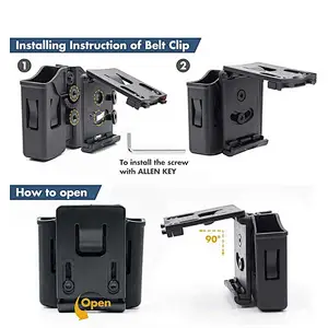 Polymer universal double magazine pouch for .357/.40/9mm double stack mags with belt clip attachment