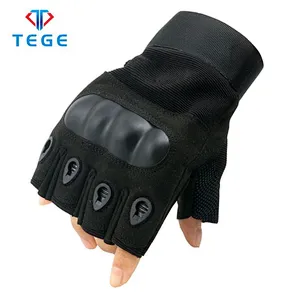 TEGE High Quality Knife Protection Material Tactical Accessory Nylon Half-Finger Outdoor Breathable Military Glove