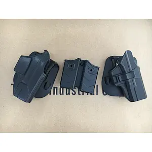 Military tactical pistol holster of double stack double mag pouch