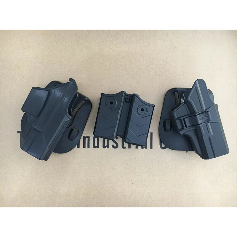 Military tactical pistol holster of double stack double mag pouch