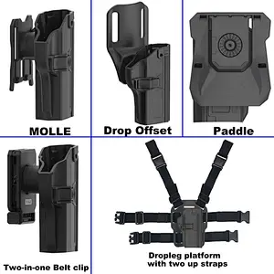 Left right Interchangeable shoulder concealed tactical pistol fanny pack gun holster for Glock Glock17,19, 19X , 22, 23,  31, 32