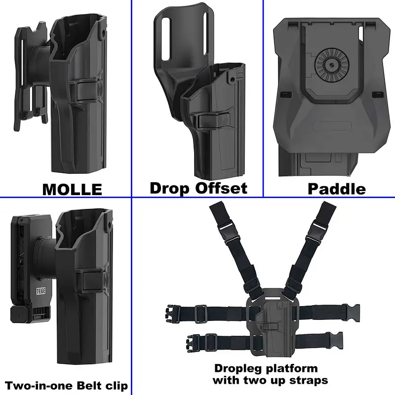Left right Interchangeable shoulder concealed tactical pistol fanny pack gun holster for Glock Glock17,19, 19X , 22, 23,  31, 32