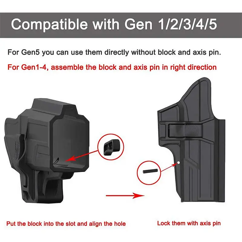 Shoulder Concealed Tactical Pistol Fanny Pack Gun Holster for Glock 19/23/32(Gen1-5)