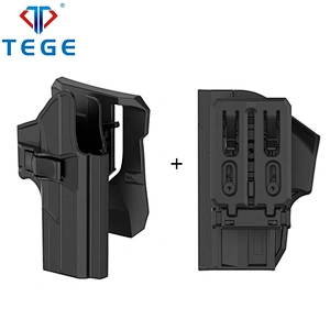 Tege polymer gun holster for Glock 17/22/31 with Paddle & Two-in-one belt clip attachments