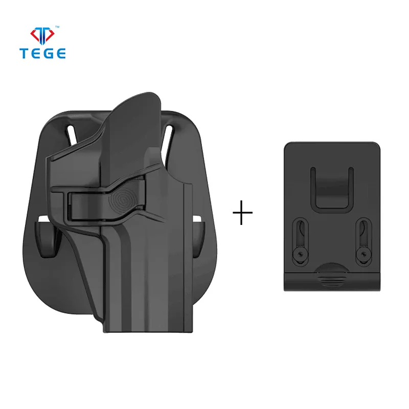Gun Holster Fits H&K USP  9mm/.40 Full Size With Paddle and Belt Clip Attached Polymer Black Holster