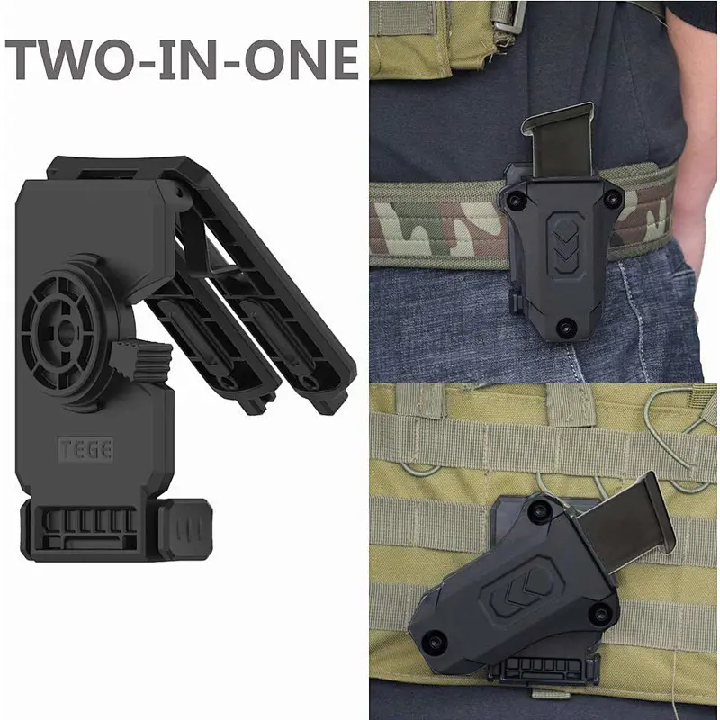 TEGE Polymer Single Stack Mag Pouch Military Tactical Police Civilian Angle Adjusting Bullet Ammunition Magazine Pouch