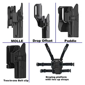 Glock 17 Holster Glock 22 31 MOLLE Holster(Gen 1-5), Tactical 360 Degrees Adjustable Outside Waistband Holster